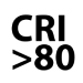 Color rendering index Ra>80